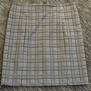 MK Michael Kors Womens Large Plaid Skirt Black & White